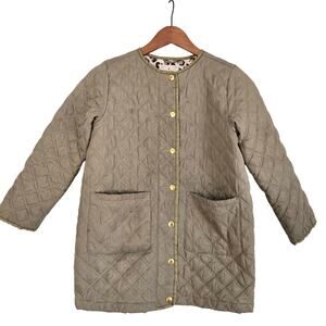 Minimalist Cozy Kidcore Soft Outdoorsy Crewcuts Quilted Jacket Leopard Lining M